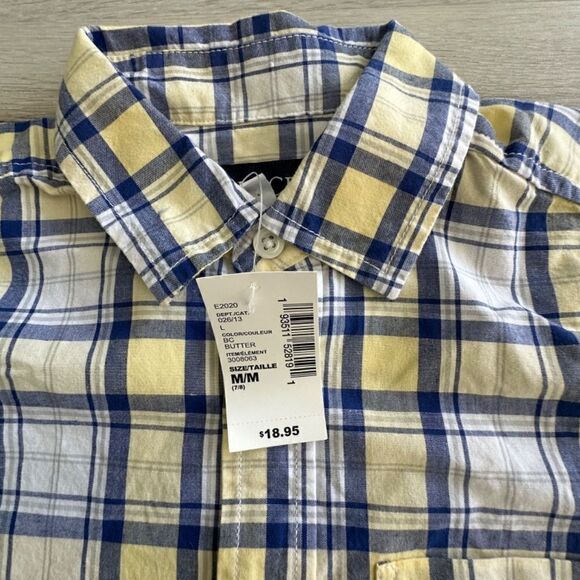 Children’s Place Dad & Me Boys Plaid Poplin Button Up Shirt Butter M (7-8) NWT - Picture 2 of 3